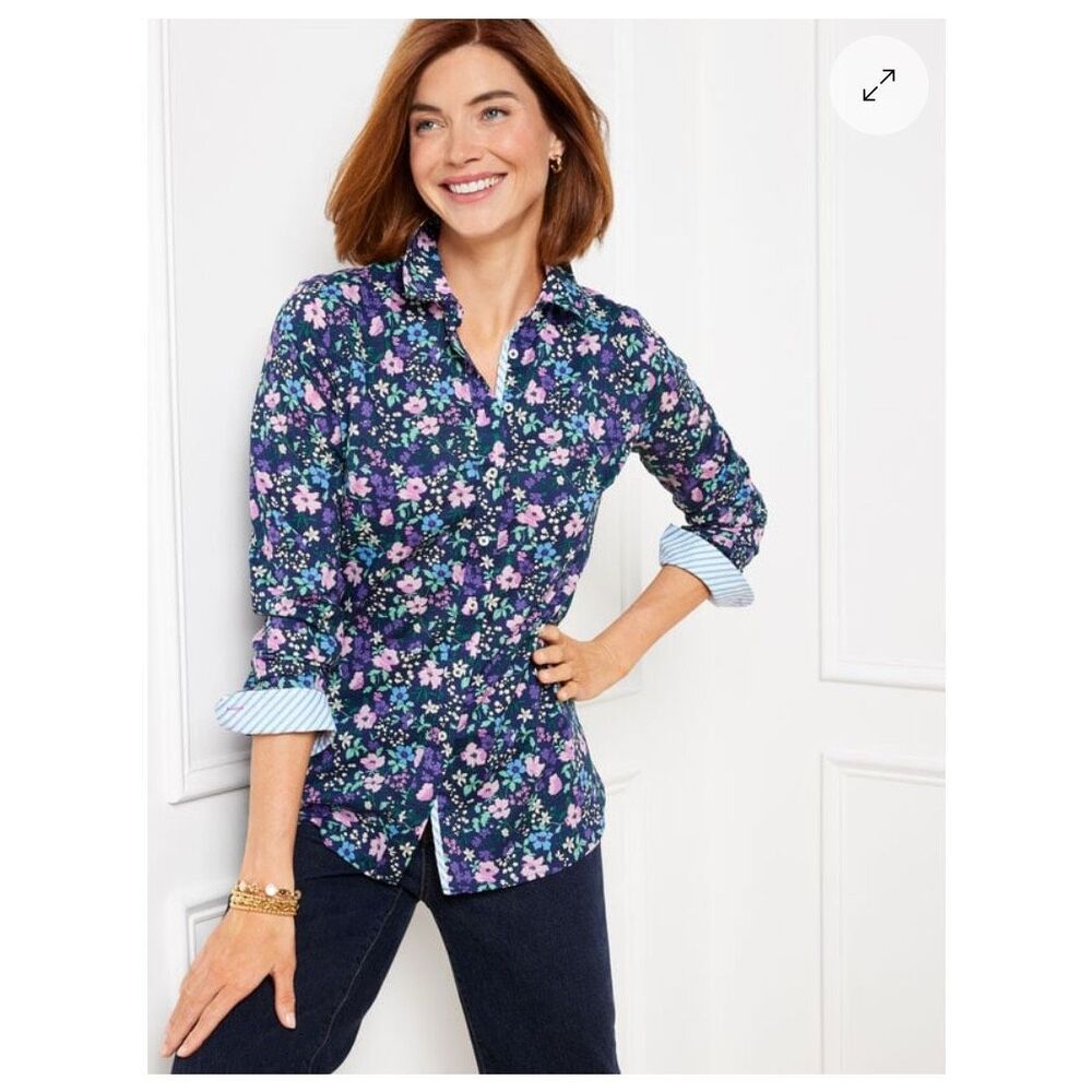 Talbots Secret Garden Classic Button Down